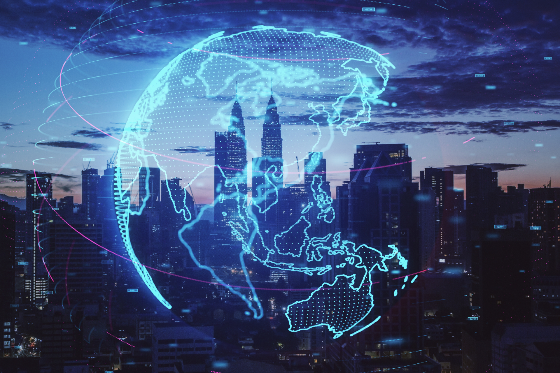 Digital Blue Globe Hologram